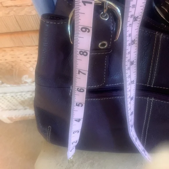 Purple Leather Tignanello Shoulder Bag - Picture 7 of 12